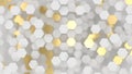 Abstract lux background with white and gold 3d hexagons