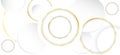 abstract luxurious overlap circle golden with curve lines gold on design white background. vector illustration Royalty Free Stock Photo