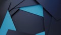 Abstract, luxurious polygonal black and blue background. Template for design, banner