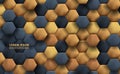 Abstract luxury elegant modern hexagon gold and black element for background or cover for technology or creative geometric Royalty Free Stock Photo