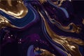 Abstract luxury fluid art painting in alcohol ink technique, Imitation of marble stone cut and mixture of blue and purple paints, Royalty Free Stock Photo
