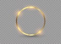 Abstract luxury golden ring. Vector light circles and spark light effect. Royalty Free Stock Photo