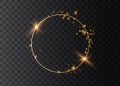 Abstract luxury golden ring. Vector light circles and spark light effect Royalty Free Stock Photo