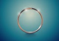 Abstract luxury golden ring. Vector light vintage effect background. Round frame on deep volume turquoise. Space for your message Royalty Free Stock Photo