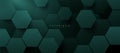 Abstract luxury green hexagon background. Futuristic digital hi-technology horizontal banner. Vector Royalty Free Stock Photo