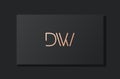 Abstract luxury initial letter DW logo