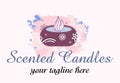 Abstract luxury logo for scented candles. Aromatherapy sign Royalty Free Stock Photo