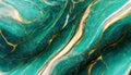 Abstract luxury marble background. Digital art marbling texture. Turquoise, gold and white colors