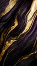 Abstract luxury marble background. Modern digital painting. Gold, black and purple colors