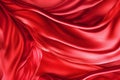 abstract luxury red silk fabric cloth or liquid wave or texture satin background. Neural network AI generated Royalty Free Stock Photo