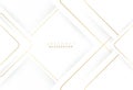 Abstract luxury white geometric shape background with golden line and shadow decoration. Modern simple overlay geometric layers Royalty Free Stock Photo