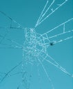 Abstract macro of afrozen spiderweb