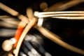 Abstract Macro Closeup of Texture Bunch of Bronze Acoustic Guitar Strings