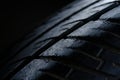 Abstract macro photography, close up old tire texture pattern Royalty Free Stock Photo