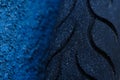 Close up tire texture pattern with blue light Royalty Free Stock Photo