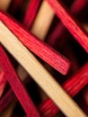 Abstract Macro Shot of Matches in Red and Neutral Tones Royalty Free Stock Photo