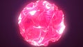 Abstract magic cosmos glowing neon color glowing sphere. 3D rendering. Multi segment chocolate rose. Light pink color multismooth