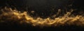 Abstract magic gold dust background over black. Beautiful golden art widescreen background Royalty Free Stock Photo