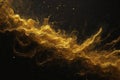 Abstract magic gold dust background over black. Beautiful golden art widescreen background Royalty Free Stock Photo