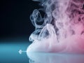 Abstract Magical pink lightning Smoke on Blue Background. AI generated. Royalty Free Stock Photo