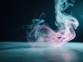 Abstract Magical pink lightning Smoke on Blue Background. AI generated. Royalty Free Stock Photo