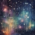 abstract magical rain, universe , stars, - 1