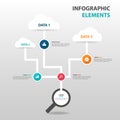 Abstract Magnifier and cloud business Infographics elements, presentation template flat design vector illustration for web design