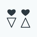 Abstract Male and female icon with triangle body