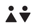 Abstract Male and Female WC icons. Restroom pictogram for washroom in public places. Simple abstract silhouettes of man Royalty Free Stock Photo