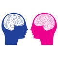Abstract male vs female brain Royalty Free Stock Photo