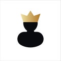 Abstract man with golden crown. Royal vip style for gentleman