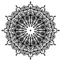 Abstract mandala art outline petal shield vector design for web or print element