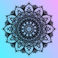 Abstract mandala art outline petal vector design with soft gradient background