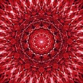 Abstract Mandala in Black, Red and White colors - square background