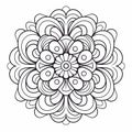 Abstract Mandala Coloring Page: Mexican Folklore-inspired Design