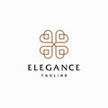 Abstract mandala flower swirl logo icon vector design. Elegant premium ornament vector logotype symbol. clover four leaf