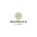 Abstract mandala flower swirl logo icon vector design. Elegant premium ornament vector logotype symbol.