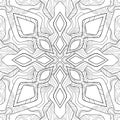 Abstract mandala with winter crystal elements on white background. Suitable for coloring book pages, packaging. Royalty Free Stock Photo