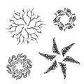 Abstract Mandalas ornament set. floral Vintage decorative elements in hand drawn ethic style. isolated background vector Royalty Free Stock Photo