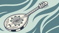 Abstract Mandolin on Wavy Backdrop Musical Instrument Vector Art, vector design Generative AI Royalty Free Stock Photo