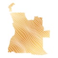 abstract map of Angola - vector illustration of striped gold colored map Royalty Free Stock Photo