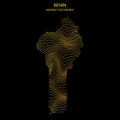 Abstract map of Benin - vector illustartion of striped gold colored map