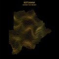 Abstract map of Botswana - vector illustartion of striped gold colored map