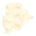 abstract map of Botswana - vector illustration of striped gold colored map