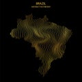 Abstract map of Brazil - vector illustartion of striped gold colored map Royalty Free Stock Photo