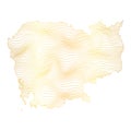 abstract map of Cambodia - vector illustration of striped gold colored ma Royalty Free Stock Photo