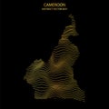 Abstract map of Cameroon - vector illustartion of striped gold colored map