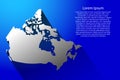 Abstract map of Canada with long shadow on blue background illustration Royalty Free Stock Photo
