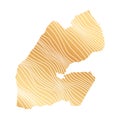 abstract map of Djibouti - vector illustration of striped gold colored map
