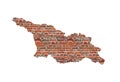 Map of Georgia designed as a brick wall Royalty Free Stock Photo